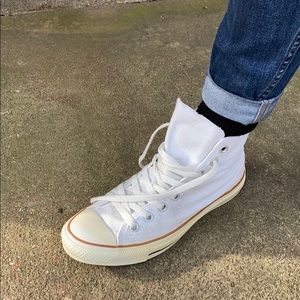 Old school white converse high tops!